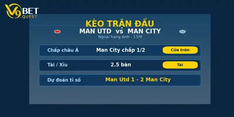 Soi kèo Man Utd vs Man City 22h30 ngày 13/9 – Vòng 4 Ngoại hạng Anh 2 Kèo trận đấu Man Utd vs Man City